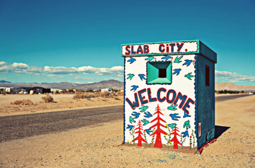 Slab City Welcome sign