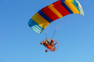 flying paraplane in the sky