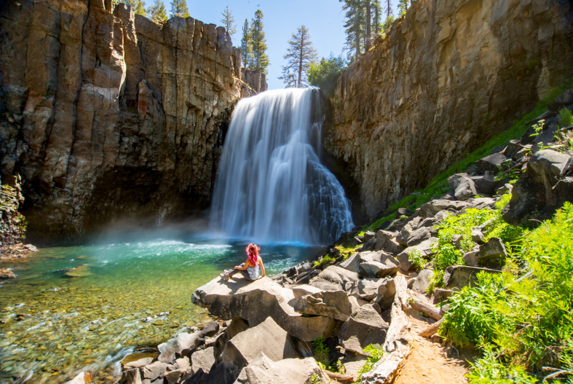 Rainbow Falls through Devils Postpile, Mammoth Lakes, CA