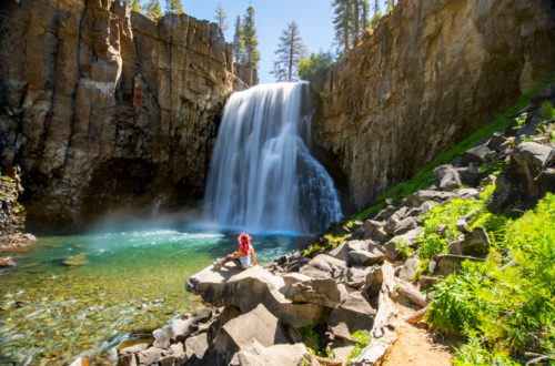 Rainbow Falls through Devils Postpile, Mammoth Lakes, CA