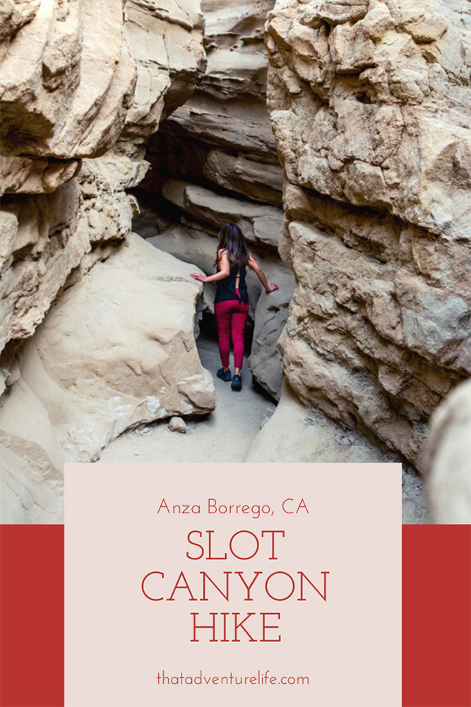 Slot Canyon Hike in Anza Borrego State Park, CA Pin 3