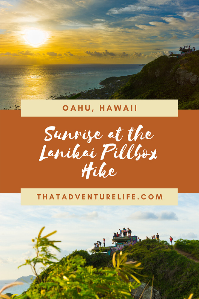 Sunrise at the Lanikai Pillbox Hike in Oahu, HI Pin 2