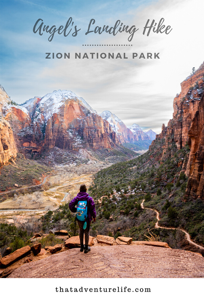 Angels Landing Hike (Zion National Park) - in the snow Pin 1