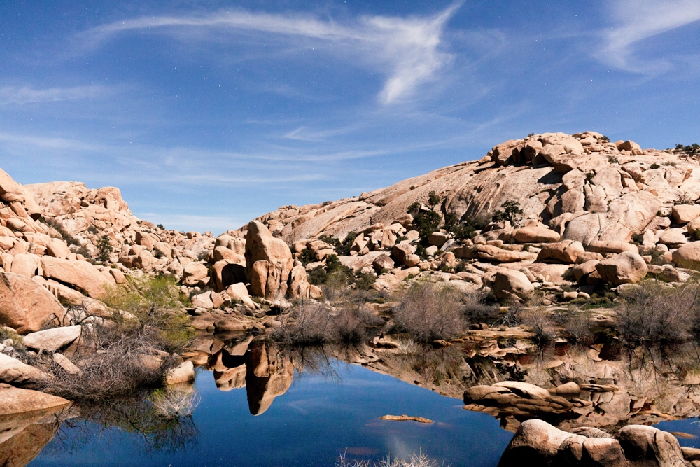 Barker Dam on Barker Dam trail, Joshua Tree National Park when it's full of water