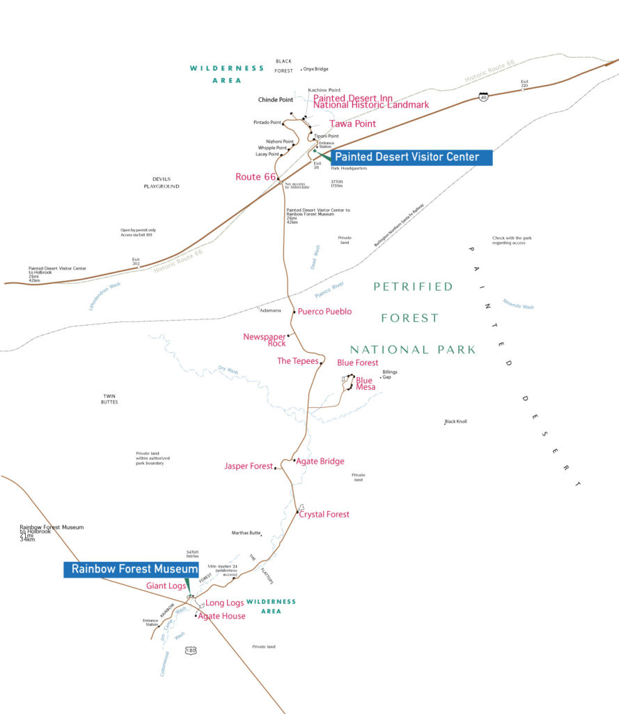 Petrified Forest National Park Map