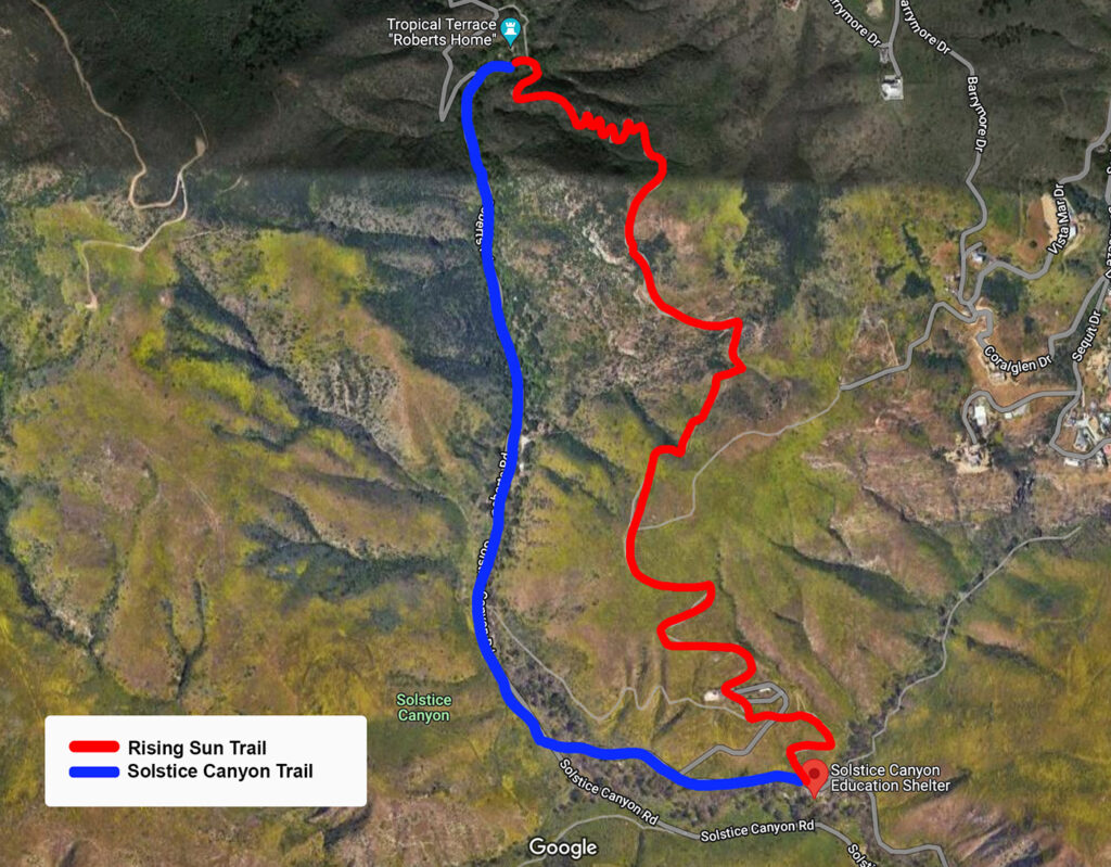 Map for Solstice Canyon Trail | Malibu, CA