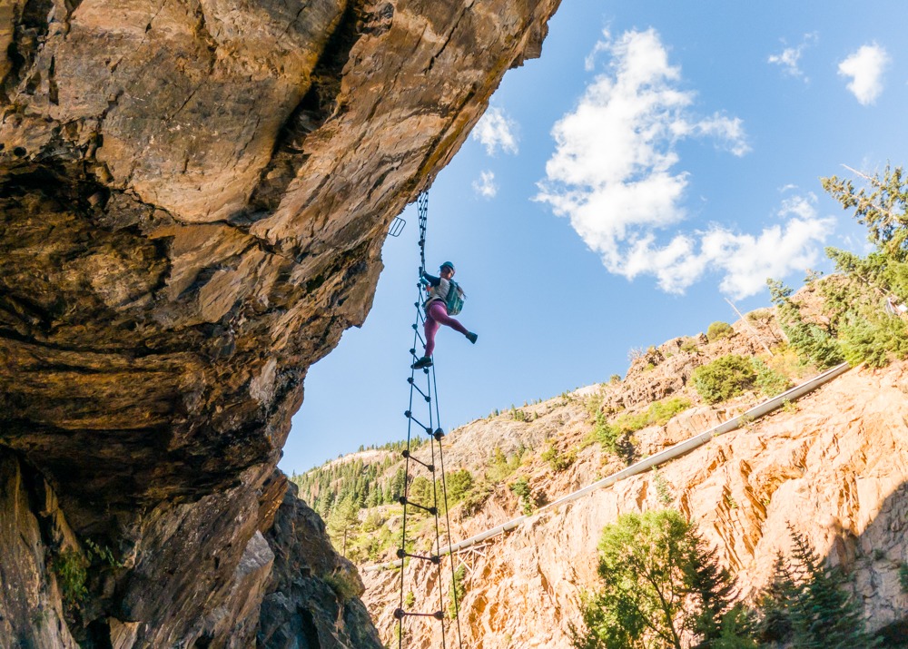 Helix Ladder on Ouray Via Ferrata Upstream Route