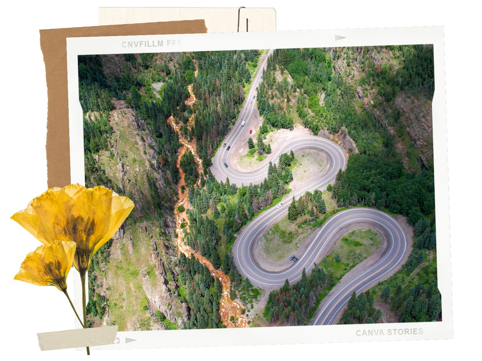 Switchback Section - Million Dollar Highway in Colorado