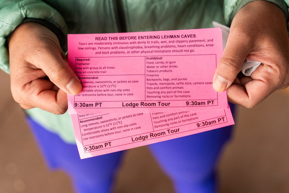 Tour tickets for Lehman Caves in Great Basin National Park