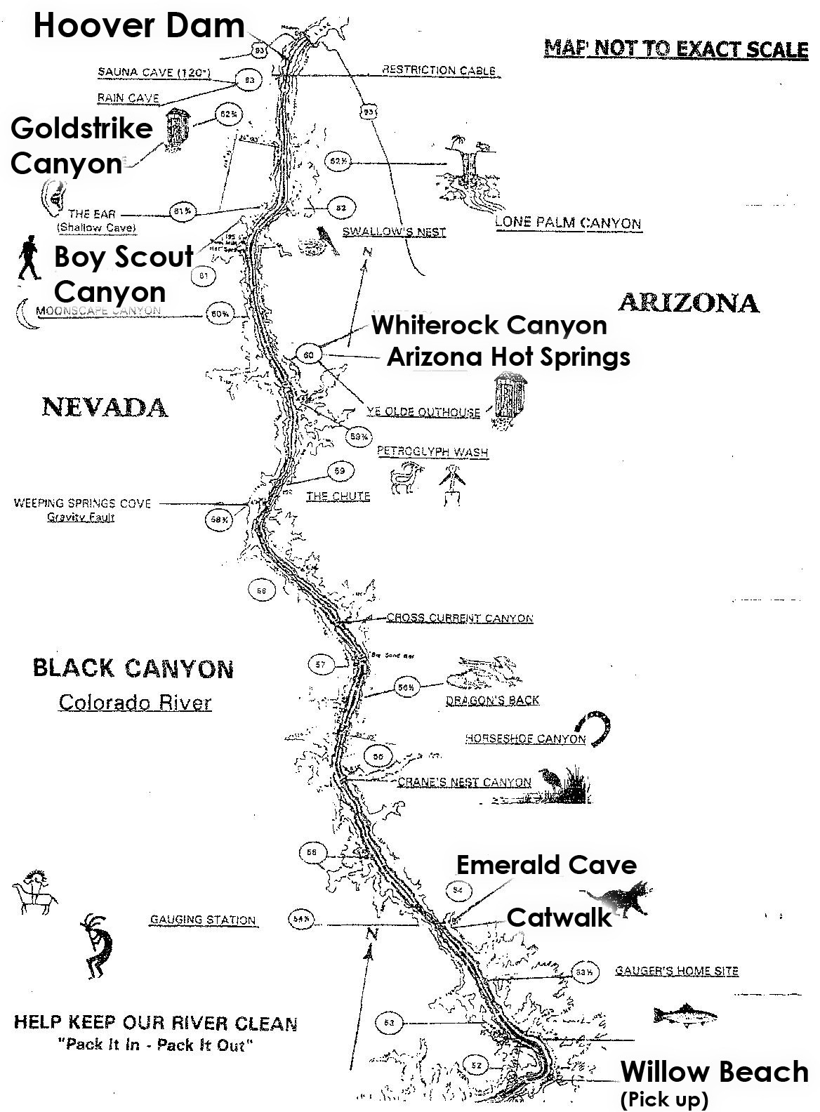 Map for Black Canyon Water Trail, a Secret Oasis Near Las Vegas