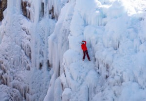 Ice climbing at Ouray Ice Park, Colorado