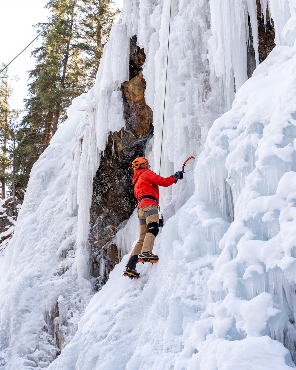 Ice climbing at Ouray Ice Park, Colorado