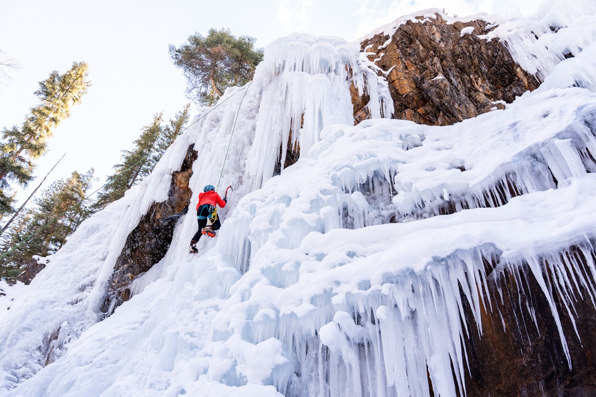 Ice climbing at Ouray Ice Park, Colorado
