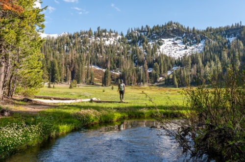 Hiking Hat Lake to Paradise Meadow Trail, Lassen Volcanic NP