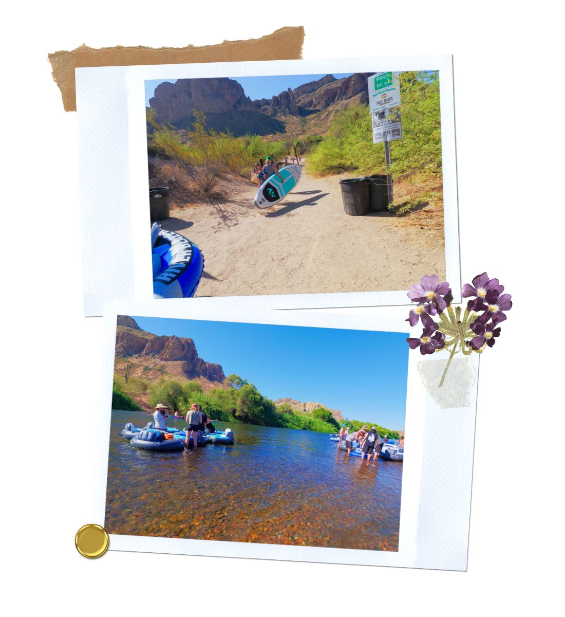 Getting down to the launch area at Water Users for Salt River Float in Mesa, Arizona