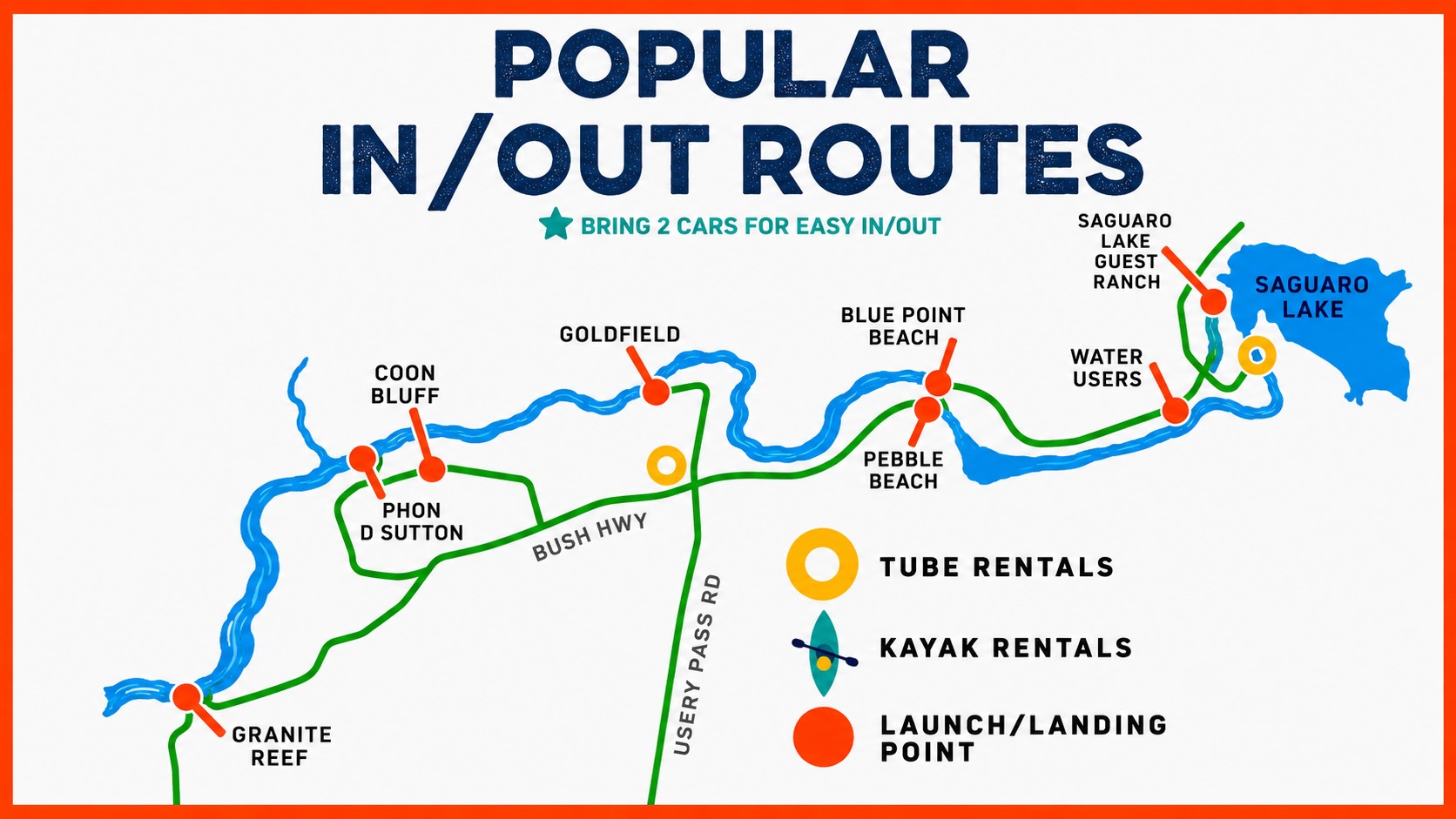 Salt River Float route Map | Mesa, Arizona